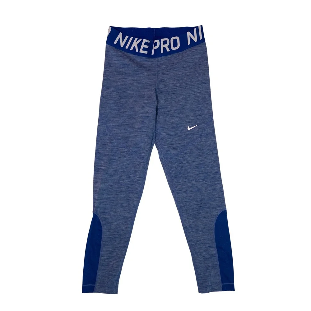 Nike Pro Dri-FIT Leggings Women Medium Blue Space Dye AO9970-439